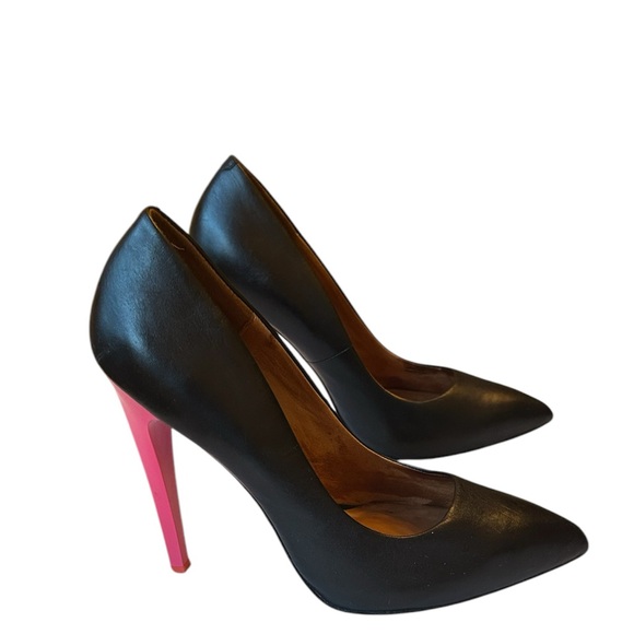 L.A.M.B. Hydra Black Pump with Pink Heel Size 8 - Picture 2 of 7